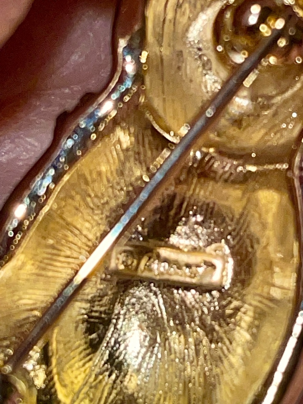 Monet Black Cat Brooch with Green Eyes and Gold-Tone Accents - Picture 2 of 3